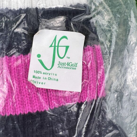 Just for Golf Pom Pom Driver Headcover Pink / White /Black HH072 Spring Gift NWT - Picture 3 of 9